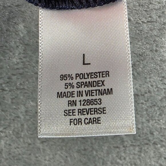 Womens Roz & Ali Blue White Red Geometric Print Pants Polyester Stretch Size L - Picture 3 of 10